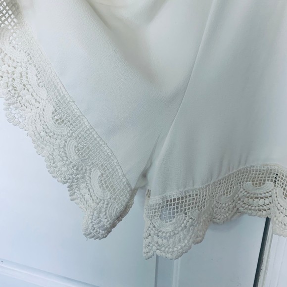 Paradise USA Embroidered Lace Dressy Flowy Romper/Jumpsuit - Ivory | Size: S - Picture 6 of 11